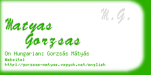 matyas gorzsas business card