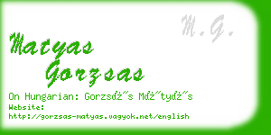 matyas gorzsas business card